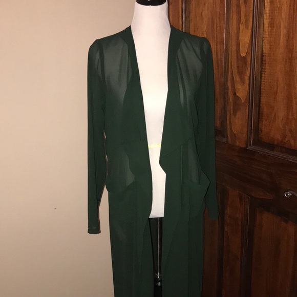 Naked Wardrobe Sheer Green Trench - Picture 3 of 6